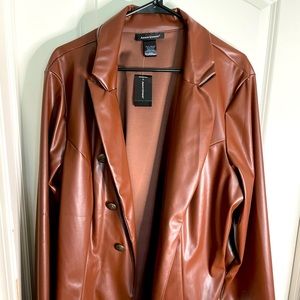 NWT Ashley Stewart faux leather blazer size 22/24